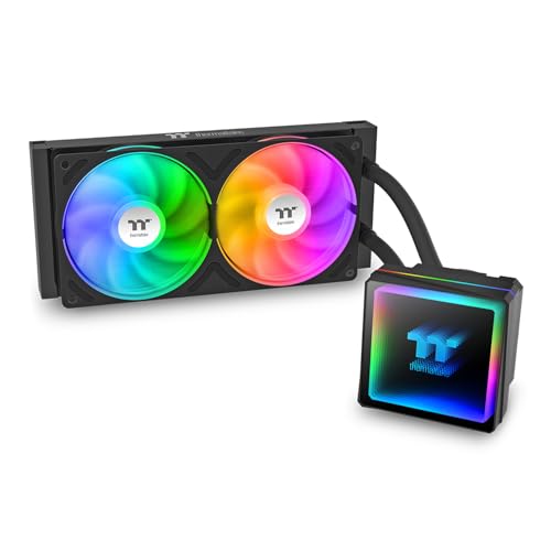 Thermaltake TH240 V3 ARGB CPU Liquid Cooler Intel AMD 1x240mm 500~2000rpm Single Frame ARGB Fan Radiateur 240mm Miroir Infinity ARGB Tête de pompe rotative Noir CL-W465-PL12SW-A