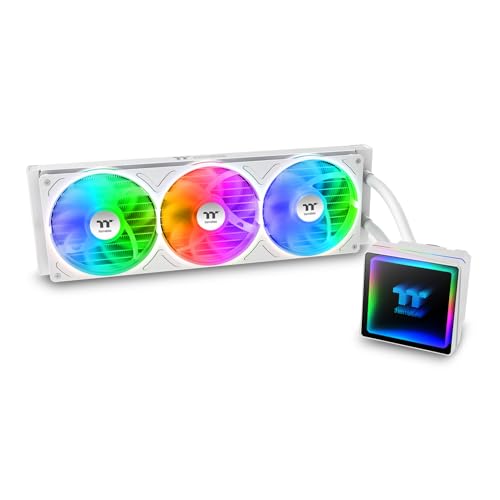 Thermaltake TH360 V3 ARGB CPU Liquid Cooler Intel AMD 1x360mm 500~2500rpm Single Frame ARGB Fan Radiateur 360mm Miroir Infinity ARGB Tête de pompe rotative Neige, CL-W468-PL12SW-A