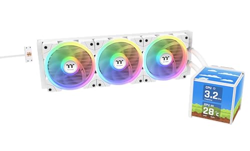 Thermaltake MINECUBE CL-W482-PL12SW-A Refroidisseur liquide pour processeur 360 Ultra Compatible Intel AMD 3 x 120 mm 500~2000 tr min SWAFAN EX ARGB MagForce 2.0. 4 écrans TFT LCD 3,95