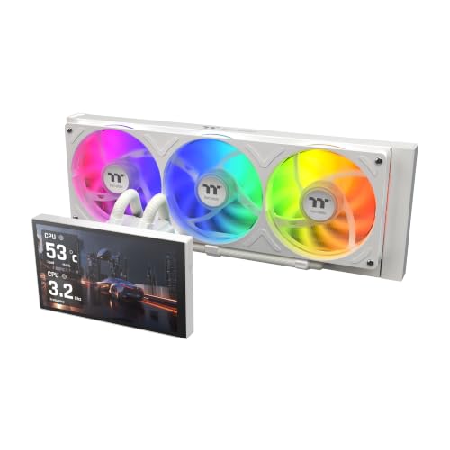 Thermaltake ST360 Ultra ARGB CPU Refroidisseur liquide avec écran amovible Snow