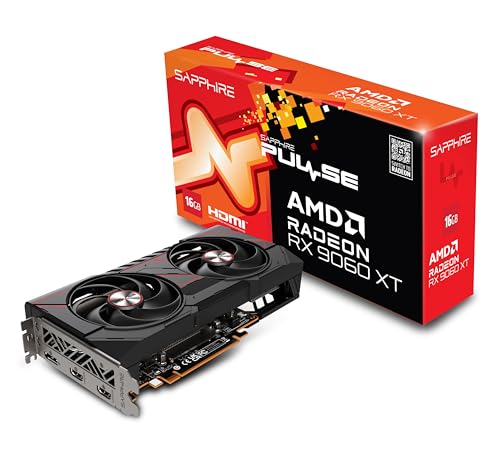 Sapphire 11350-03-20G Pulse Carte Graphique AMD Radeon™ RX 9060 XT Gaming OC avec 16 Go GDDR6, AMD RDNA 4