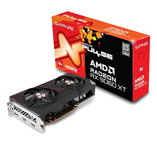 Sapphire 11350-04-20G Pulse AMD Radeon™ RX 9060 XT Gaming OC Carte Graphique avec 8 Go GDDR6, AMD RDNA 4