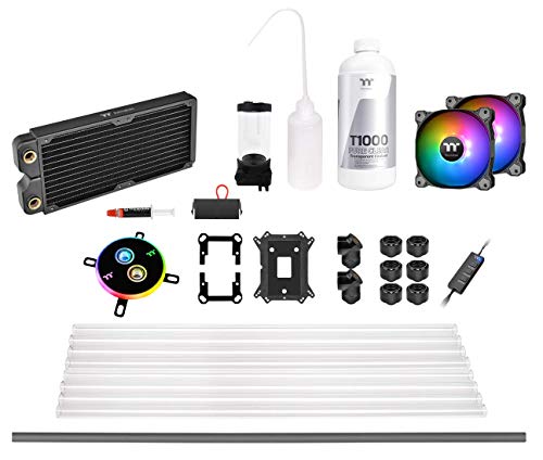 Thermaltake Pacific C240 Ddc Res Pompe 5 V avec synchronisation de la Carte mère en cuivre PETG Kit de Refroidissement de l'eau pour Tube Dur CL-W242-CU12SW-A