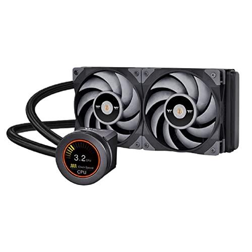 Thermaltake TOUGHLIQUID – Refroidisseur liquide Ultra 240 AIO AMD (AM5 AM4) Intel (LGA 1700 1200) Écran LCD rotatif de 5,3 cm, ventilateur de radiateur TT RGB Plus Alexa Razer Chroma compatible