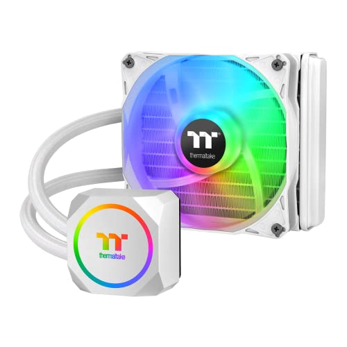 Thermaltake TH120 ARGB Sync Snow Edition Intel LGA1700 Ready AMD AM5 Système de refroidissement liquide tout-en-un 120 mm Radiateur CPU Cooler CL-W346-PL12SW-A Blanc