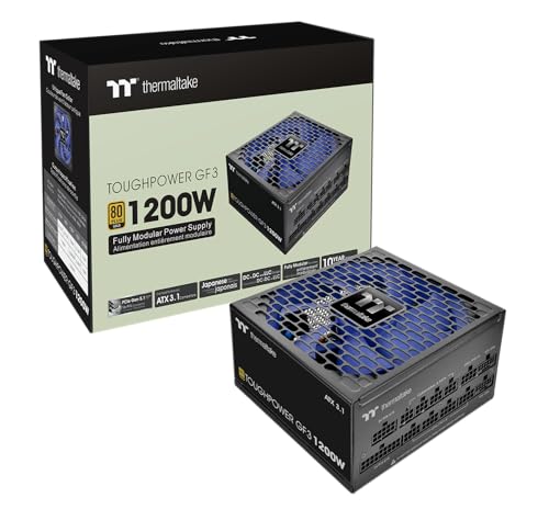 Thermaltake Toughpower GF3 Connecteurs True 600 W 12 VHPWR sur PSU et NVIDIA RTX 40 Series, ATX 3.0 PCI-E 5.0 Ready, 80 Gold, SLI Crossfire, PS-TPD-1200FNFAGU-4