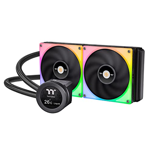 Thermaltake TOUGHLIQUID – Refroidisseur liquide pour processeur Ultra 280 RVB, AMD (AM5 AM4) Intel (LGA 1700 1200), écran LCD rotatif de 5,3 cm, ventilateur de radiateur 2000 tr min, logiciel TT RGB
