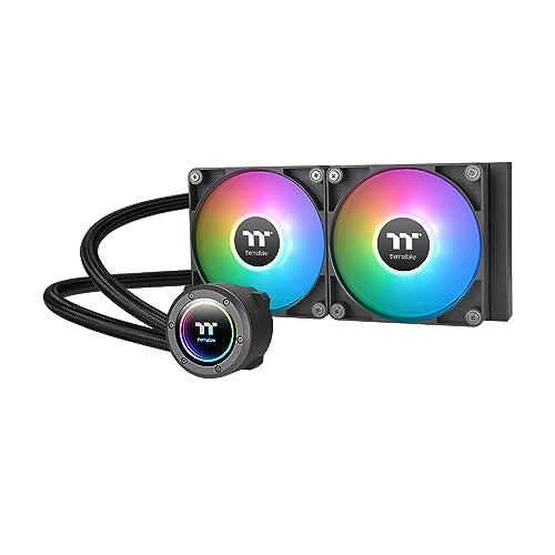 Thermaltake TH240 ARGB Sync V2 Refroidisseur liquide CPU refroidissement liquide AlO ventilateur 120 mm x 2 PWM 500~2000 tr min miroir Waterblock MB ARGB Sync Control, CL-W361-PL12SW-A