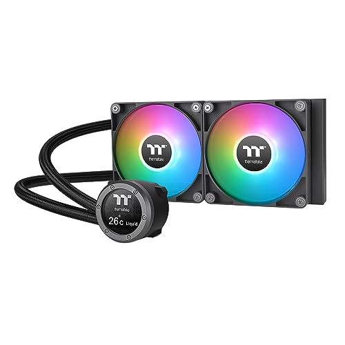 Thermaltake TH240 V2 Ultra ARGB Sync AlO Ventilateur ARGB 120 x 2 PWM 500~1500rpm Water Block 2.1 LCD Noir, CL-W383-PL12SW-A