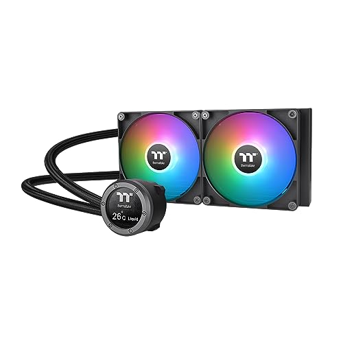 Thermaltake TH280 V2 Ultra ARGB Sync AlO Ventilateur ARGB 140 x 2 PWM 500~1800rpm Water Block 2.1 LCD Noir, CL-W385-PL14SW-A