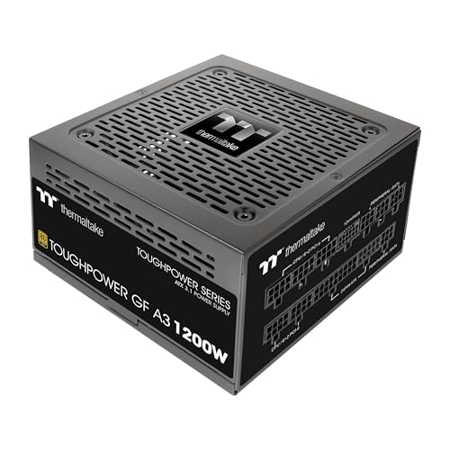 Thermaltake Toughpower GF A3 Connecteurs True 600 W 12 VHPWR sur PSU et NVIDIA RTX 40 Series, ATX 3.0 PCI-E 5.0, 80 Gold, SLI Crossfire, PS-TPD-1200FNFAGU-L