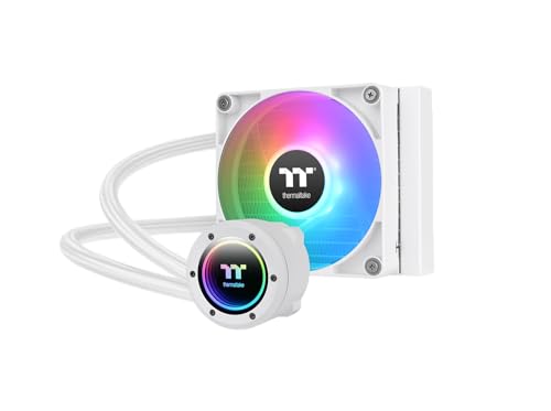 Thermaltake TH120 V2 ARGB Sync AlO Refroidisseur de liquide ventilateur 120 mm x 1 PWM 500~2000 tr min Waterblock miroir contrôle de synchronisation MB ARGB blanc, CL-W363-PL12SW-A