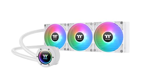 Thermaltake TH360 V2 ARGB Sync AlO Liquid Cooler Fan 120mm*3 PWM 500~2000 RPM Mirror Waterblock MB ARGB Sync Control White, CL-W365-PL12SW-A