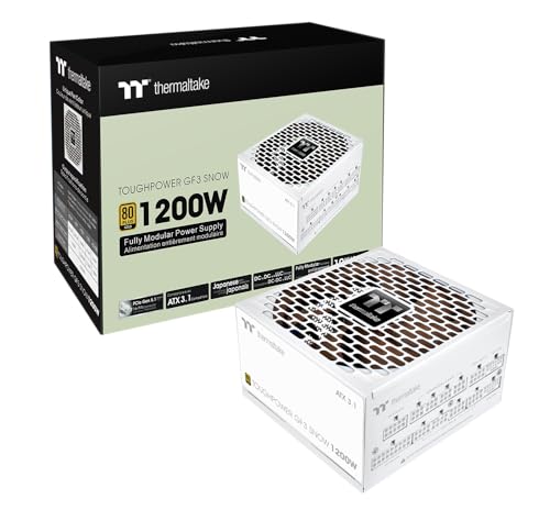 Thermaltake Toughpower GF3 Snow Edition Bloc d'alimentation 1200 W 80 Gold Full Modular SLI Crossfire Ready ATX 3.0 PCIe Gen.5 600 W 12 VHPWR Connecteur inclus PS-TPD-1200FNFAGU-N