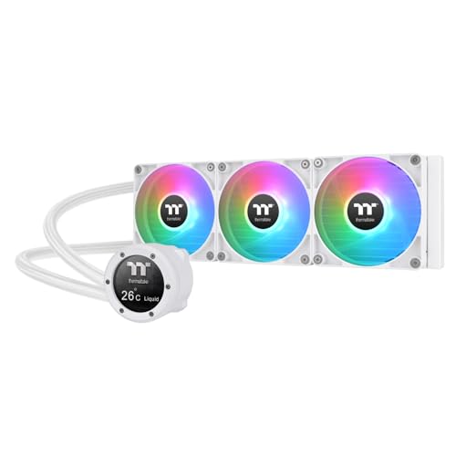 Thermaltake TH360 V2 Ultra ARGB Sync AlO Refroidisseur de liquide Ventilateur ARGB 120 x 3 PWM 500~1500rpm Water Block 2.1 LCD Blanc, CL-W405-PL12SW-A