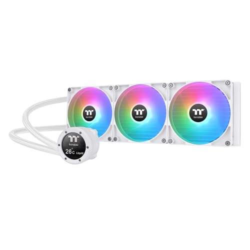 Thermaltake TH420 V2 Ultra ARGB Sync AlO Refroidisseur de liquide Ventilateur ARGB 140 x 3 PWM 500~1800rpm Water Block 2.1 LCD Blanc, CL-W407-PL14SW-A