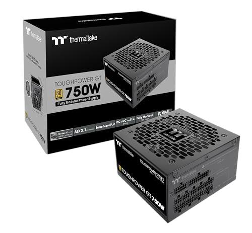 Thermaltake Toughpower GT Bloc d'alimentation Standard ATX 3.1 750 W efficacité 80 Plus Gold Ventilateur Intelligent zéro connecteur PCIe 5.1 natif de 300 W PS-TPT-0750FNFAGU-3