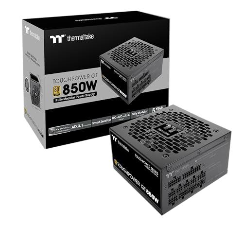 Thermaltake Toughpower GT Bloc d'alimentation Standard ATX 3.1 850 W efficacité 80 Plus Gold Ventilateur Intelligent zéro connecteur PCIe 5.1 natif de 450 W PS-TPT-0850FNFAGU-3