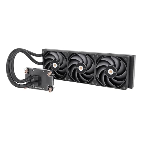 Thermaltake Refroidisseur liquide AW420 Intel LGA 4677 - AMD sTR5 SP6 raditateur de 420 mm 3 x 140 mm 500 ~ 2000 tr min PWM Toughfan Pro bloc de cuivre nickelé noir CL-W445-PL14BL-A