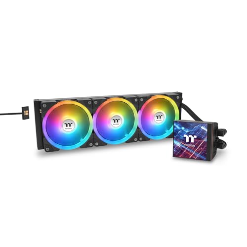 MagFloe 420 Ultra Refroidisseur liquide pour processeur compatible Intel et AMD 3 x 140 mm 500~2000 tr min SWAFAN EX radiateur 420 mm MAGForce 2.0 4.9 LCD carré pales de ventilateur