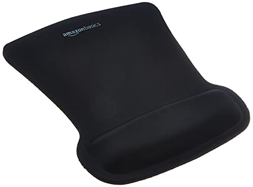 Amazon Basics Tapis de Souris irrégulier avec Repose-Poignet en Gel, 20 x 25 cm, Noir