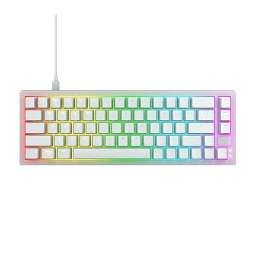 Xtrfy CHERRY K5V2 Clavier de jeu mécanique compact au format 65 américain remplaçable à chaud, commutateurs CHERRY MX2A RED (blanc transparent)