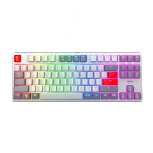 CHERRY XTRFY K4V2 TKL Clavier de jeu mécanique | Filaire sans clavier numérique | Éclairage RVB MX2A Commutateurs rouges (rétro)