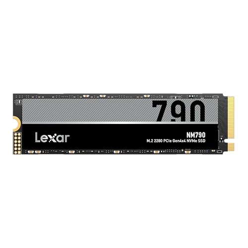 Lexar NM790 Disque SSD Interne SSD PCIe Gen4 NVMe M.2 2280, jusqu'à 7400 Mo s, Compatible avec PS5, pour Joueurs et créateurs (LNM790X001T-RNNNU)