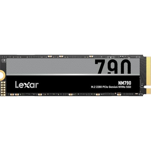 Lexar NM790 Disque SSD Interne PCIe Gen4 NVMe M.2 2280, jusqu'à 7400 Mo s, Compatible avec PS5, pour Joueurs et créateurs (LNM790X004T-RNNNU)