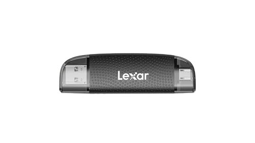 Lexar Lecteur USB-A C à Double Emplacement, Vitesse de Transfert jusqu'à 205 Mo s, Prend en Charge Les Cartes SD et microSD