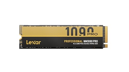 Lexar SSD Interne NM1090 Pro 1 to PCIe Gen5 NVMe M.2 2280, jusqu'à 14 000 10 000 Mo s en Lecture écriture, Design de contrôle Thermique avancé, Compatible avec Le Stockage Direct, pour Joueurs et