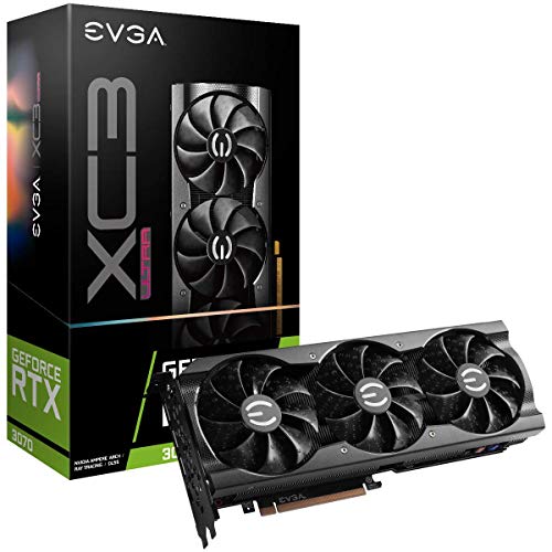 EVGA 08G-P5-3755-KR GeForce RTX 3070 XC3 Ultra Gaming, 8 Go GDDR6, iCX3 Refroidissement, ARGB LED, Plaque arrière en métal