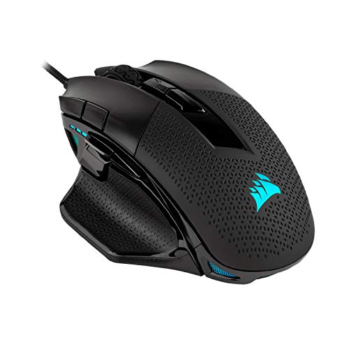 Corsair Nightsword RGB – Souris de Jeu Optique Ergonomique FPS MOBA avec LED RVB rétroéclairée, 18 000 DPI, Noir