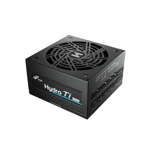 FSP Hydro Ti Pro Bloc d'alimentation d'ordinateur 1000 W 80 Plus Titanium entièrement modulaire PSU ATX 3.0 PCIe GEN5, câble 12 V (2 x 6), Bloc d'alimentation Super Silencieux et Ventilateur