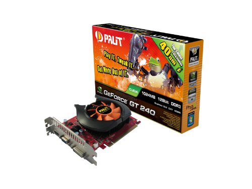 Palit NVIDIA GeForce GT 240 1 Go DDR3 DVI HDMI Carte vidéo PCI-Express Neat2400fhd01