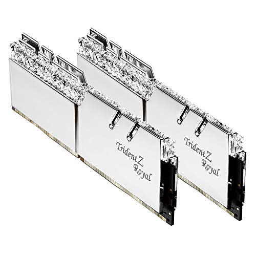 G.Skill 32Go DDR4 Trident Z Royal Argent 3200 MHz PC4-25600 CL16 1.35V Dual Channel Kit (2x16GB)