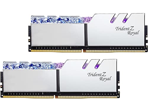 G.Skill Trident Z Royal Series 32 Go (2 x 16 Go) 288 Broches SDRAM DDR4 4000 (PC4-32000) CL18-22-22-42 Mémoire Double Canal pour Ordinateur de Bureau Modèle F4-4000C18D-32GTRS
