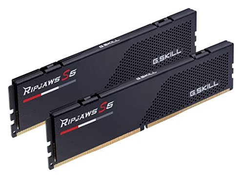 G.SKILL Ripjaws S5 Series DDR5 RAM (Intel XMP 3.0) 32 Go (2 x 16 Go) 6000 MT s CL30-40-40-96 1,35 V pour ordinateur de bureau U-DIMM – Noir mat (F5-6000J3040F16GX2-RS5K)