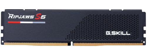 G.SKILL Ripjaws S5 Series DDR5 RAM (Intel XMP 3.0 et AMD Expo) 16 Go (1 x 16 Go) 6000 MT s CL36-36-36-96 1,35 V pour ordinateur de bureau U-DIMM – Noir mat (F5-6000J3636F16GX1-RS5K)