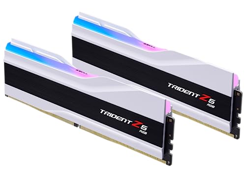 G.SKILL Trident Z5 RGB Series DDR5 RAM (Intel XMP 3.0) 32 Go (2 x 16 Go) 7200 MT s CL34-45-45-115 1,40 V mémoire U-DIMM pour ordinateur de bureau – Blanc mat (F5-7200J3445G16GX2-TZ5RW)