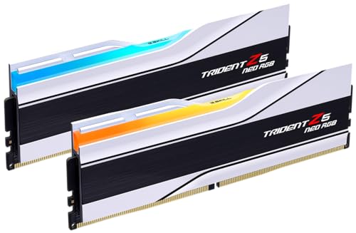 G.SKILL Trident Z5 Neo RGB Series (AMD Expo) DDR5 RAM 64 Go (2 x 32 Go) 6000 MT s CL26-36-96 1,45 V Mémoire d'ordinateur de bureau U-DIMM - Blanc (F5-6000J2636H32GX2-TZ5NRW)
