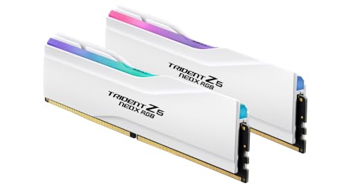 G.SKILL Trident Z5 NeoX RGB Series DDR5 RAM (AMD EXPO ULL EXPO) 32 Go (2 x 16 Go) jusqu'à 6000 MT s CL30-38-38-32 1,35 V mémoire U-DIMM pour ordinateur de bureau – Blanc mat (F5-6000A3038F16GX2