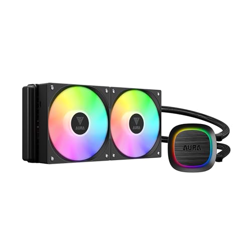 GAMDIAS AIO Watercooling 240mm, Refroidisseur CPU Processeur, Câble Caché, Ventilateurs PWM ARGB, MB Sync, Intel LGA 1700 1200 115x, AMD AM5 AM4, Noir