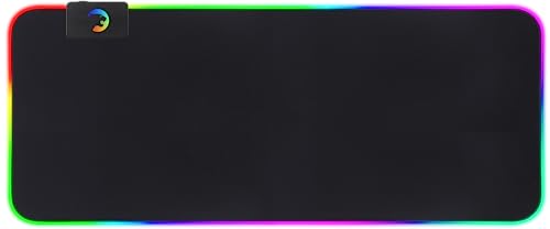 Game Power GP700 Tapis de souris de jeu RVB Premium XL – Grand tapis de bureau à DEL avec résistance à l'eau, base en caoutchouc antidérapant, 14 modes d'éclairage, 40 x 40 cm, 700 x 300 x 4 mm, tapis
