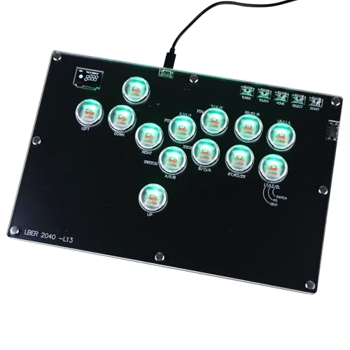 Manette d'arcade Stick sans levier L13, contrôleur de rue avec RVB et turbo personnalisés, pour PC PS3 PS4 Steam Switch - Prend en charge le Hot Swap et SOCD (noir)