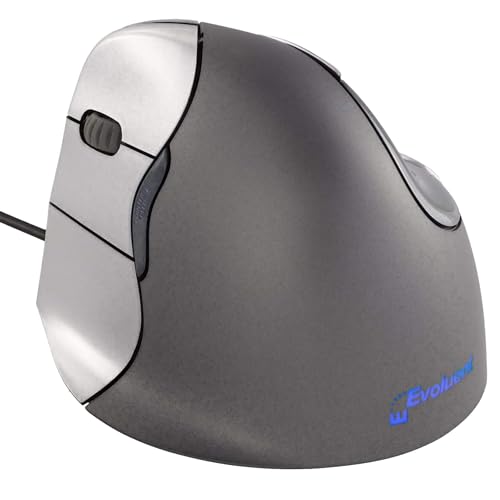 Evoluent VerticalMouse4 Souris Optique filaire USB Noir Argent Gaucher