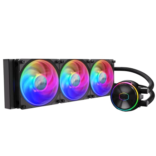Cooler Master MasterLiquid PL360 FLUX Refroidisseur liquide pour processeur AIO à boucle fermée, pompe à double boucle Gen2 ARGB, radiateur de 360 mm, ventilateurs PL-Flux 120 PWM, AMD Ryzen AM5 AM4,