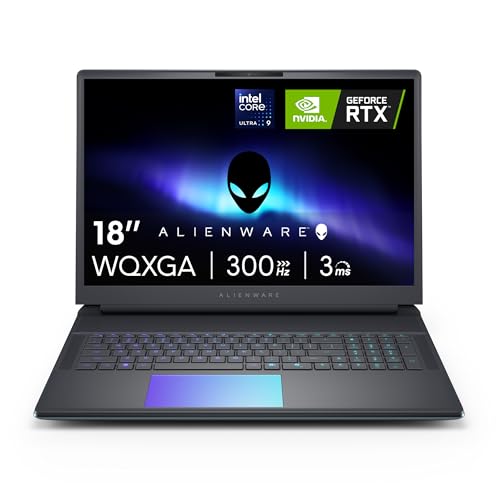 Alienware Ordinateur portable de jeu 18 Area-51 AA18250-18 WQXGA 300 Hz 3ms, Intel Core Ultra 9 275HX, carte graphique NVIDIA GeForce RTX 5080, 32 Go 2 x 16 Go DDR5, 2 To NVMe M.2 PCIe Gen5 SSD