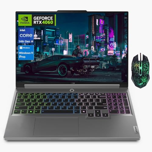 Lenovo Legion 5i, Ordinateur portable de jeu 16 po 165 Hz, GeForce RTX 4060 (TGP 140 W), Intel 24-Core i9-14900HX, 64 Go de RAM DDR5, 1 To SSD, KB rétroéclairé RVB, WiFi 6E, souris, Windows 11 Pro