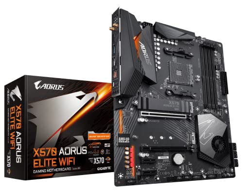 GIGABYTE X570 AORUS Elite Wi-Fi (AMD Ryzen 3000 X570 ATX PCIe4.0 DDR4 Intel Dual Band 802.11AC Wi-Fi USB avant Type-C RGB Fusion 2.0 M.2 Thermal Guard carte mère gaming)